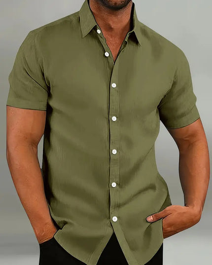 Chemise d'été décontractée pour homme à manches courtes et boutons, légère