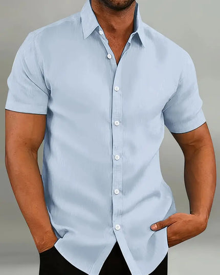 Chemise d'été décontractée pour homme à manches courtes et boutons, légère