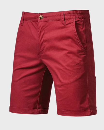 Shorts d'été décontractés ajustés avec poches, longueur genou pour hommes