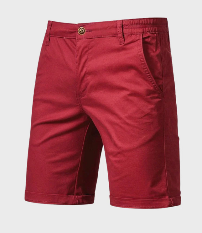 Shorts d'été décontractés ajustés avec poches, longueur genou pour hommes