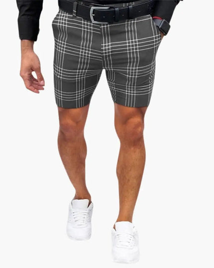 Pantalones cortos casuales a cuadros por encima de la rodilla para hombre de verano