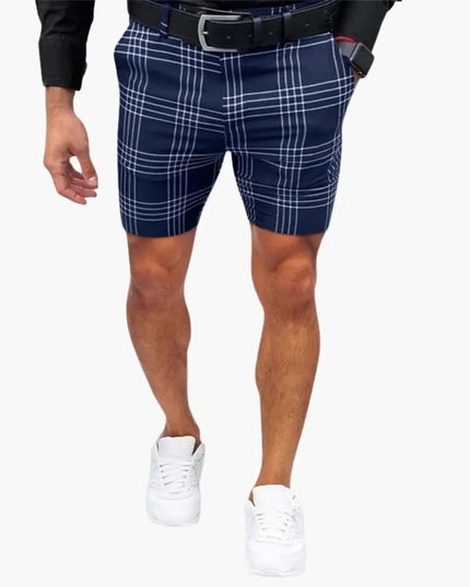 Pantalones cortos casuales a cuadros por encima de la rodilla para hombre de verano