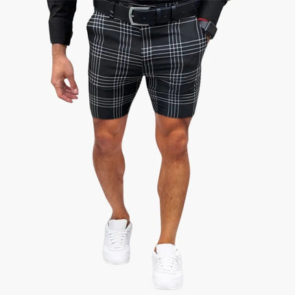 Pantalones cortos casuales a cuadros por encima de la rodilla para hombre de verano