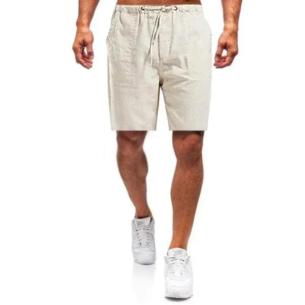 Shorts d'été pour homme, taille élastique avec cordon, décontractés avec poches