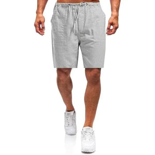 Shorts d'été pour homme, taille élastique avec cordon, décontractés avec poches