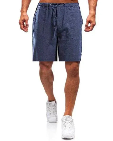 Shorts d'été pour homme, taille élastique avec cordon, décontractés avec poches