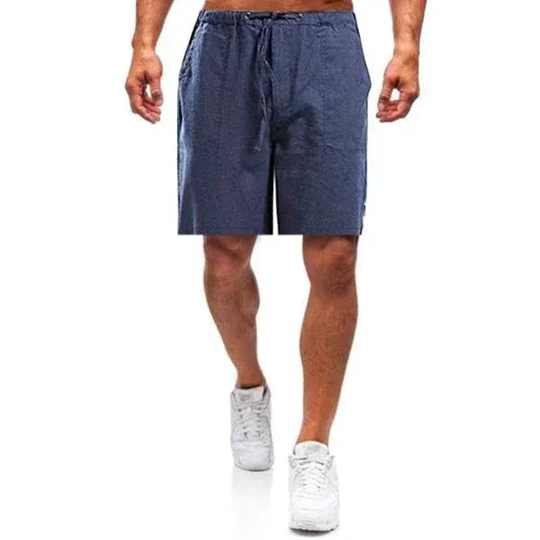 Shorts d'été pour homme, taille élastique avec cordon, décontractés avec poches
