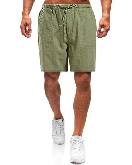 Shorts d'été pour homme, taille élastique avec cordon, décontractés avec poches