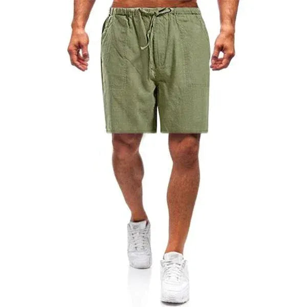 Shorts d'été pour homme, taille élastique avec cordon, décontractés avec poches