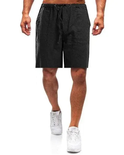 Shorts d'été pour homme, taille élastique avec cordon, décontractés avec poches