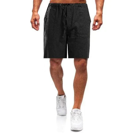 Shorts d'été pour homme, taille élastique avec cordon, décontractés avec poches