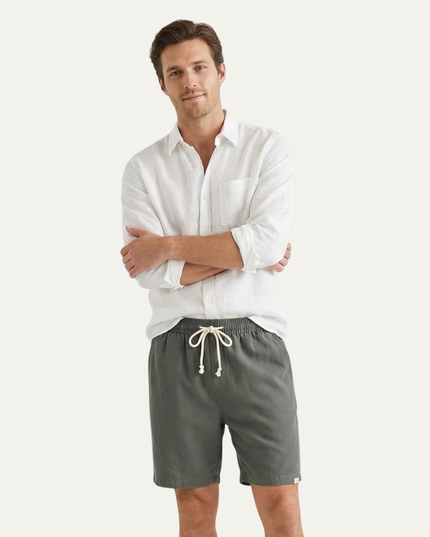 Shorts en lin d'été pour homme avec cordon de serrage, légers, plage décontractée