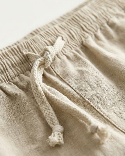 Shorts en lin d'été pour homme avec cordon de serrage, légers, plage décontractée