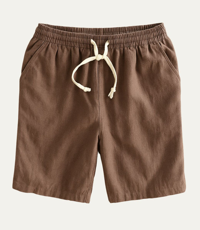 Shorts en lin d'été pour homme avec cordon de serrage, légers, plage décontractée