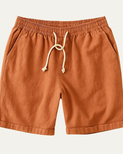 Shorts en lin d'été pour homme avec cordon de serrage, légers, plage décontractée