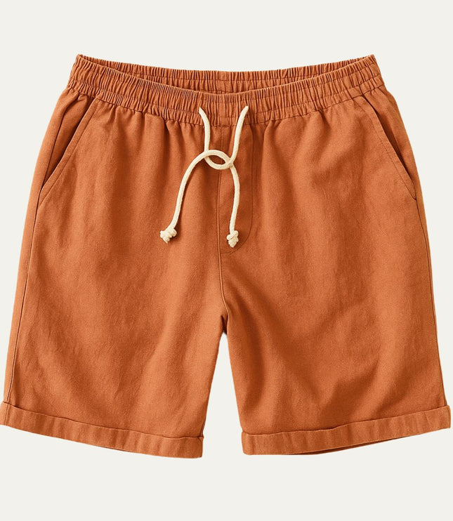Shorts en lin d'été pour homme avec cordon de serrage, légers, plage décontractée