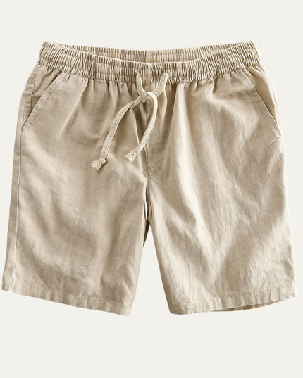 Shorts en lin d'été pour homme avec cordon de serrage, légers, plage décontractée