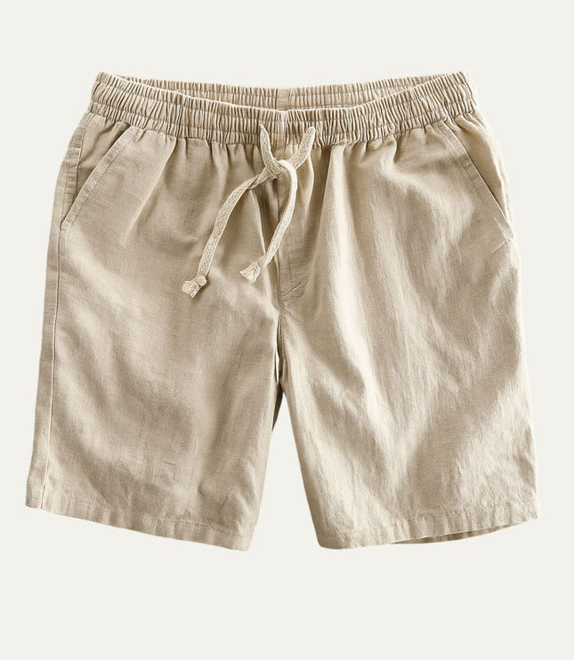 Shorts en lin d'été pour homme avec cordon de serrage, légers, plage décontractée