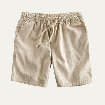 Shorts en lin d'été pour homme avec cordon de serrage, légers, plage décontractée