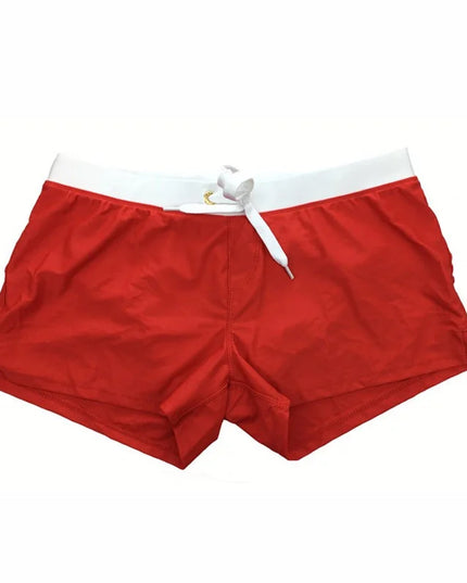Pantalones cortos de baño con cordón y aberturas laterales para hombre de verano