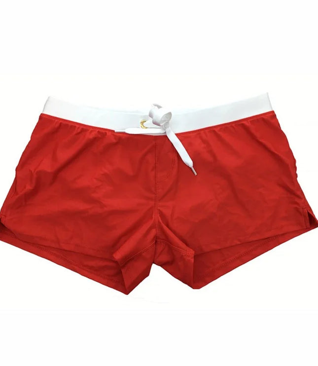 Pantalones cortos de baño con cordón y aberturas laterales para hombre de verano