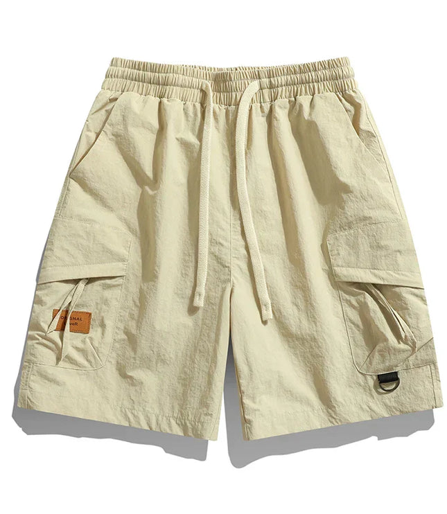 Short cargo léger avec taille élastique pour homme, été
