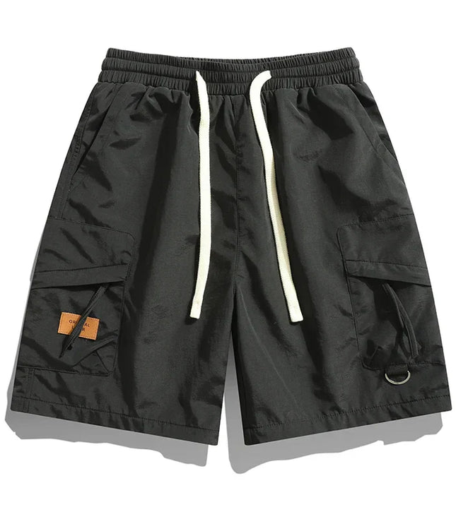 Short cargo léger avec taille élastique pour homme, été