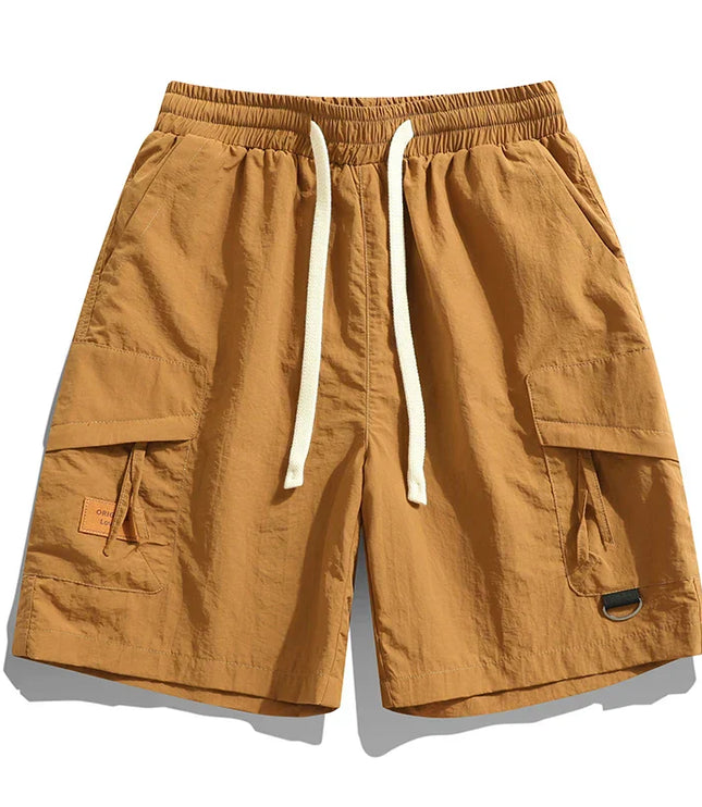Short cargo léger avec taille élastique pour homme, été
