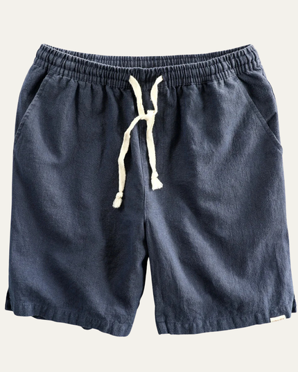 Shorts de plage en lin d'été pour homme avec cordon de serrage, légers
