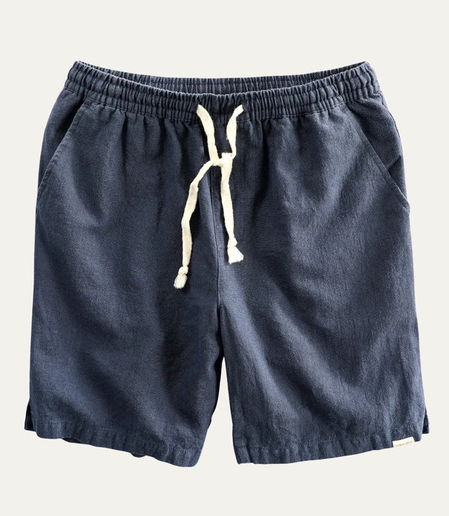 Shorts de plage en lin d'été pour homme avec cordon de serrage, légers