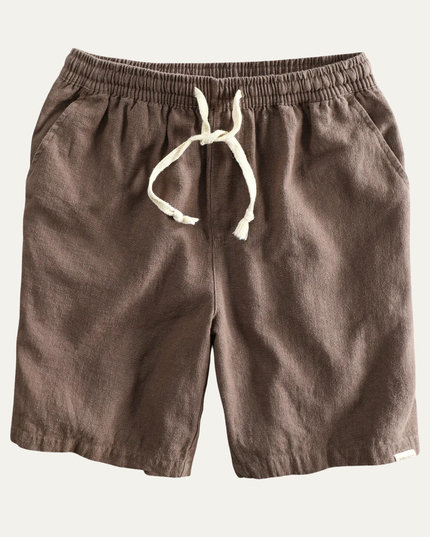 Shorts de plage en lin d'été pour homme avec cordon de serrage, légers