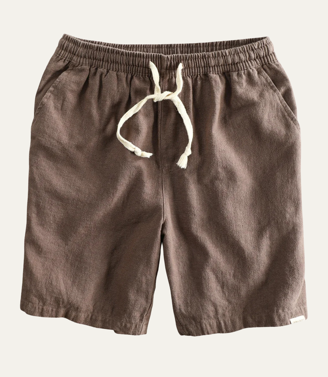 Shorts de plage en lin d'été pour homme avec cordon de serrage, légers