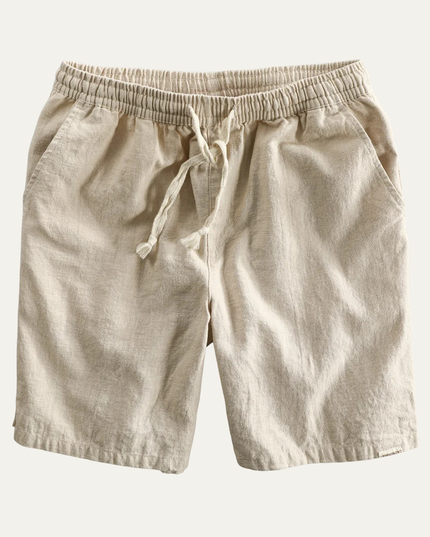 Shorts de plage en lin d'été pour homme avec cordon de serrage, légers