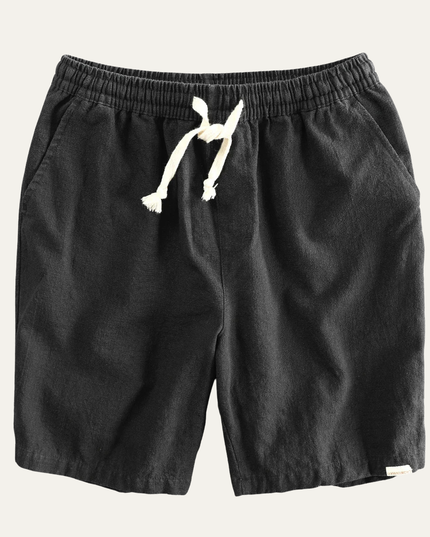 Shorts de plage en lin d'été pour homme avec cordon de serrage, légers