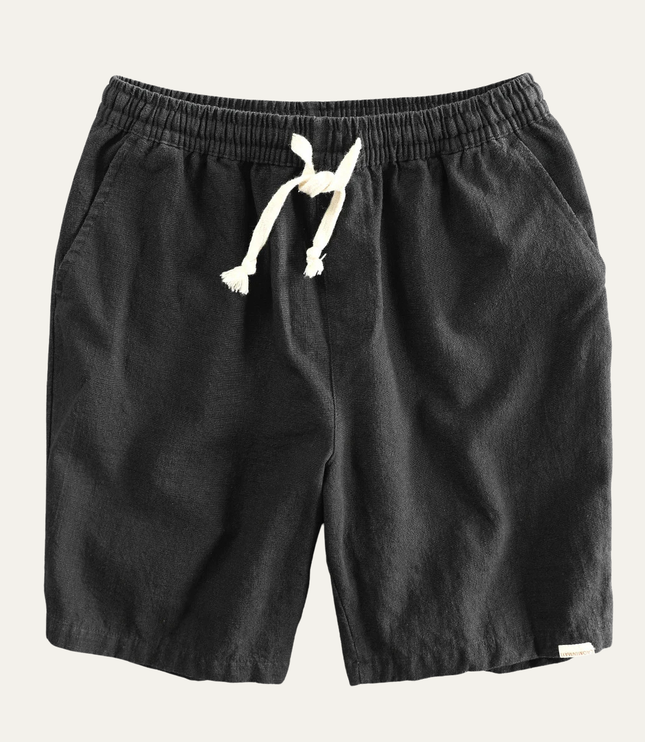 Shorts de plage en lin d'été pour homme avec cordon de serrage, légers
