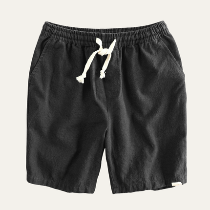 Shorts de plage en lin d'été pour homme avec cordon de serrage, légers