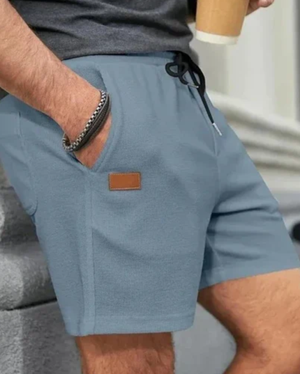 Shorts en lin d'été pour homme avec cordon de serrage et poches