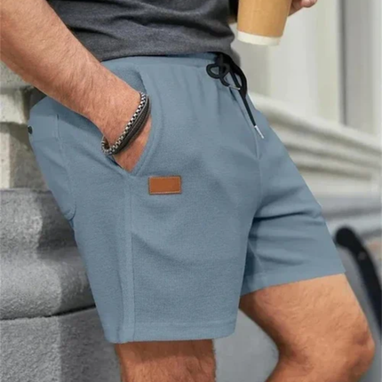 Shorts en lin d'été pour homme avec cordon de serrage et poches