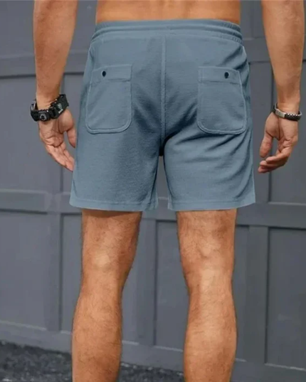 Shorts en lin d'été pour homme avec cordon de serrage et poches