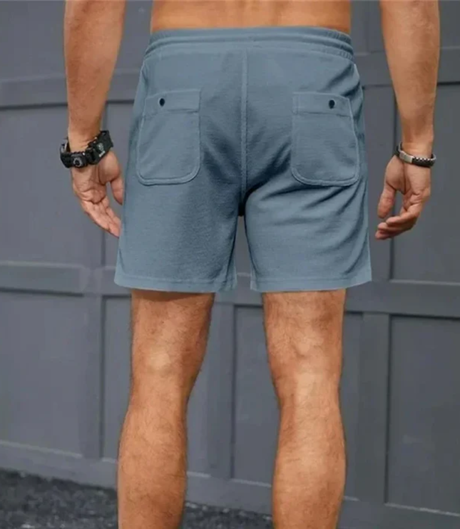 Shorts en lin d'été pour homme avec cordon de serrage et poches