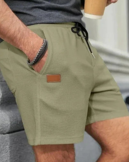 Shorts en lin d'été pour homme avec cordon de serrage et poches