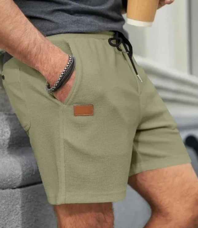 Shorts en lin d'été pour homme avec cordon de serrage et poches