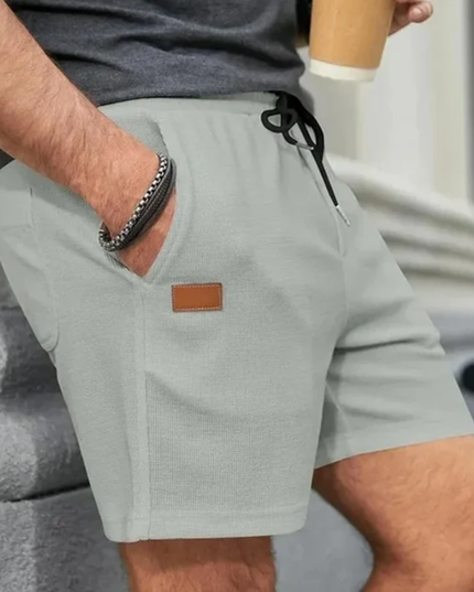 Shorts en lin d'été pour homme avec cordon de serrage et poches