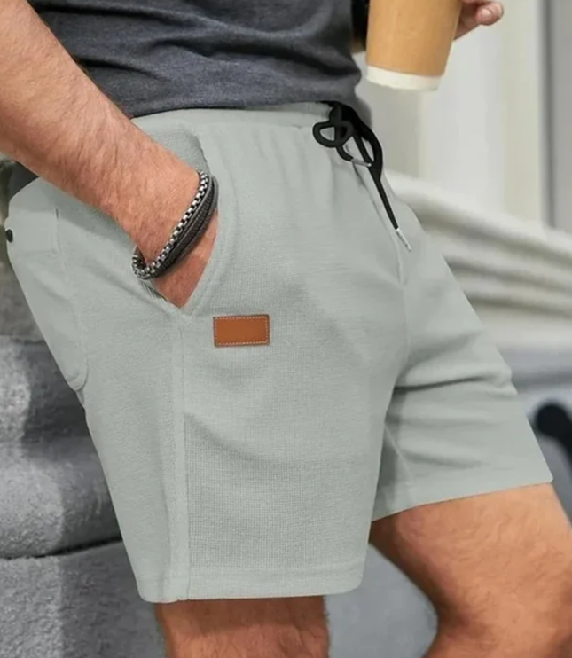 Shorts en lin d'été pour homme avec cordon de serrage et poches