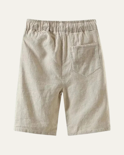 Shorts en lin d'été pour homme, longueur genou, cordon de serrage, plage