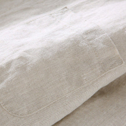 Chemise d'été en lin pour homme à manches courtes et boutons, style plage
