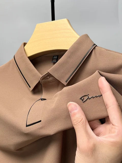 Polo d'été pour homme à manches courtes en maille piquée