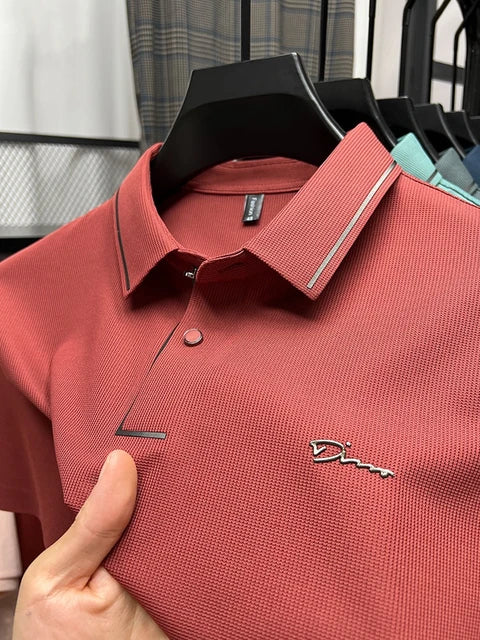 Polo d'été pour homme à manches courtes en maille piquée