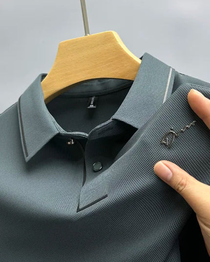 Polo d'été pour homme à manches courtes en maille piquée