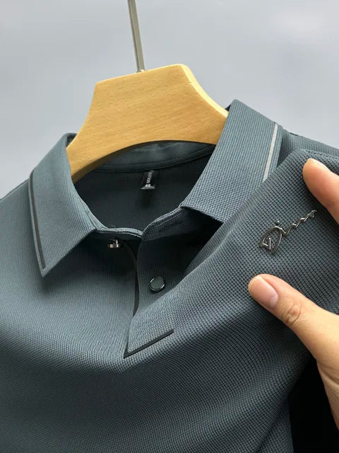 Polo d'été pour homme à manches courtes en maille piquée